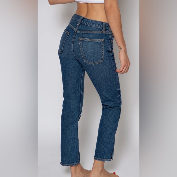 ASKK NY Mid Rise Straight with side slit hem Jeans In Resin Sz 27 NWT MSRP $210 - Picture 4 of 11